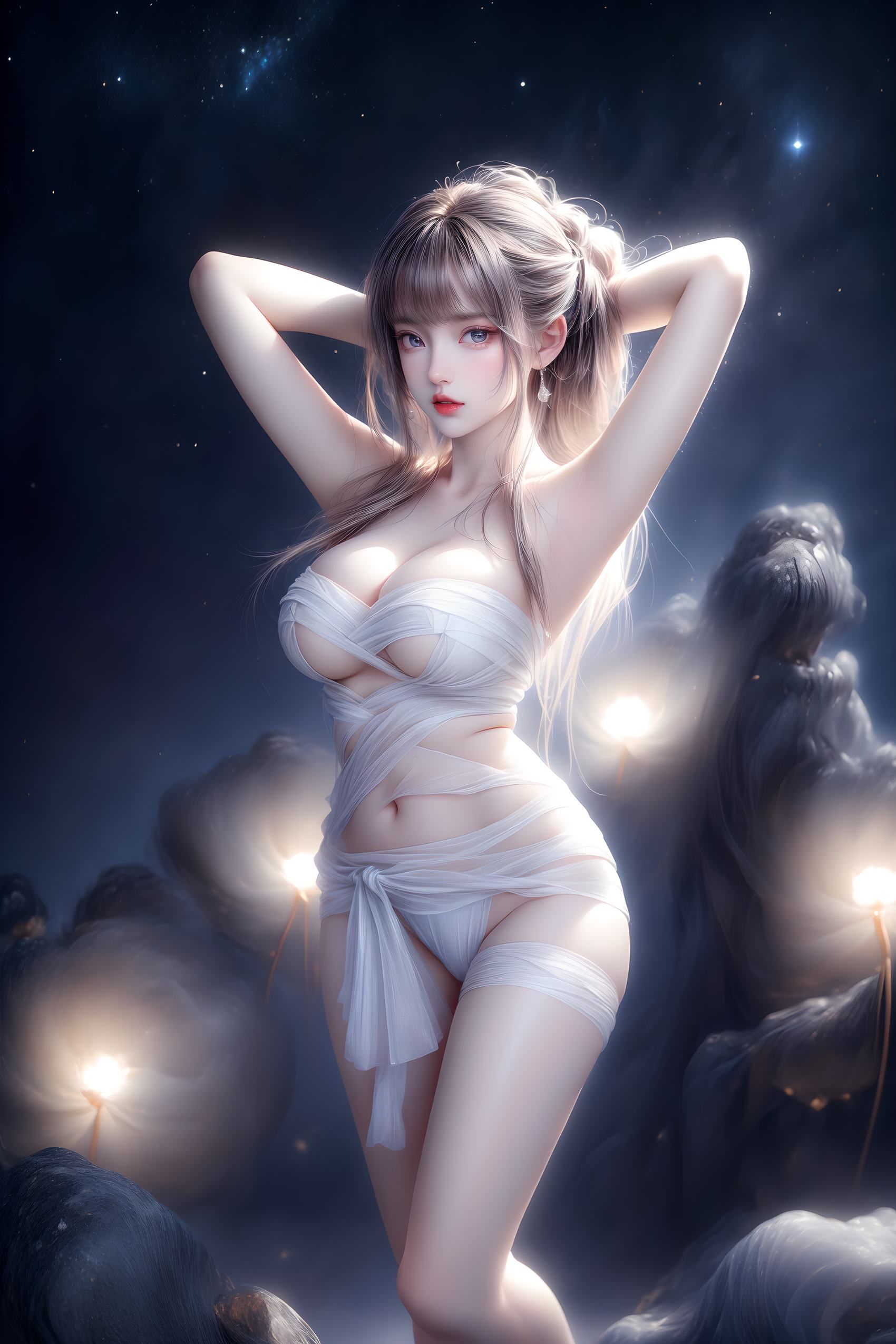 AI绘画 314 紫白少女[95P]第14张