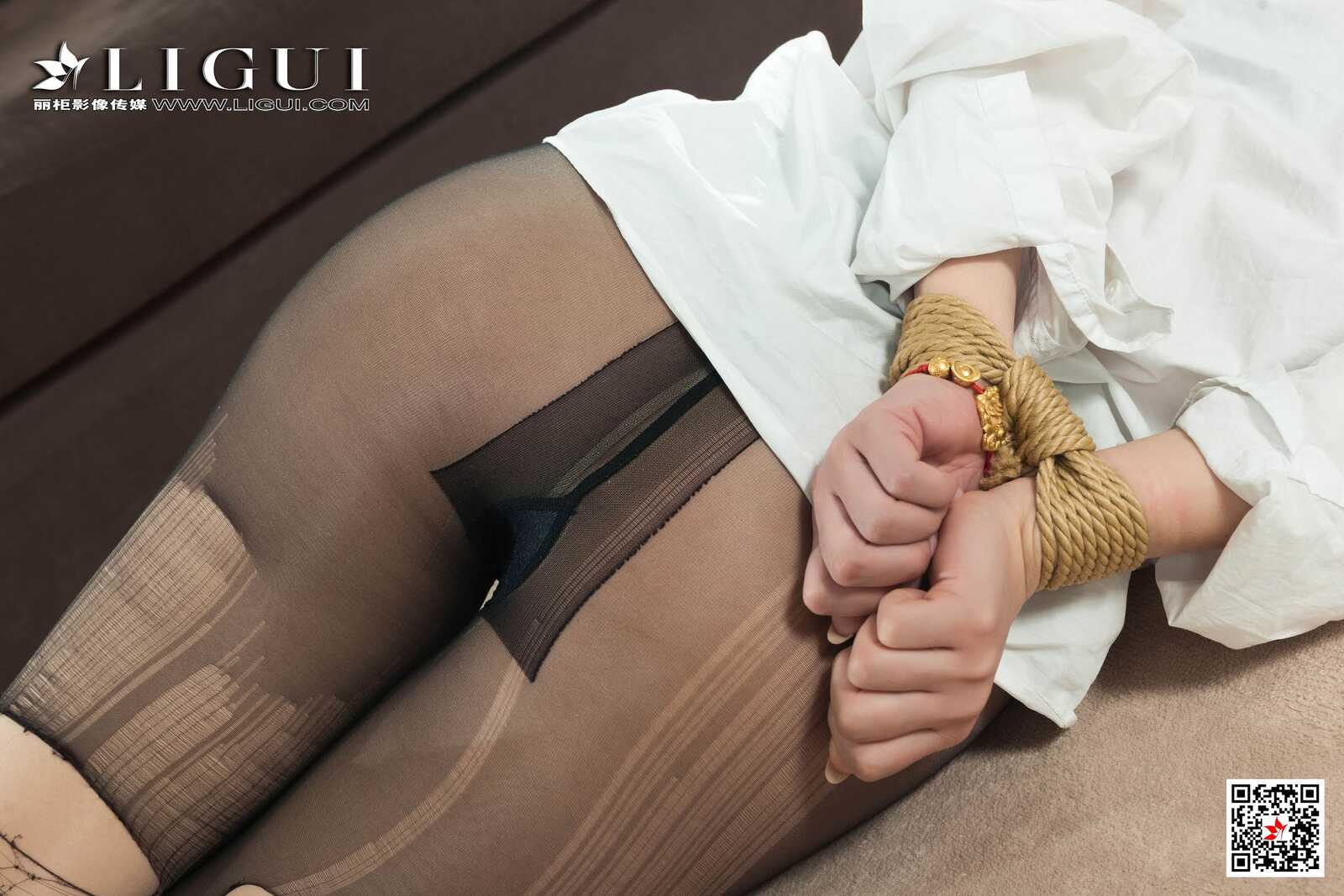 Model 然然《黑丝白衬衫捆绑》 [丽柜美束Ligui] 写第6张