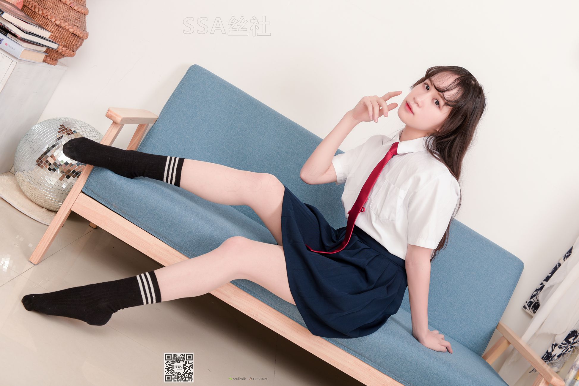 [SSA丝社]超清写真 NO.141 丹丹 JK至服黑色半膝袜肉丝穿搭示范[133P]第22张