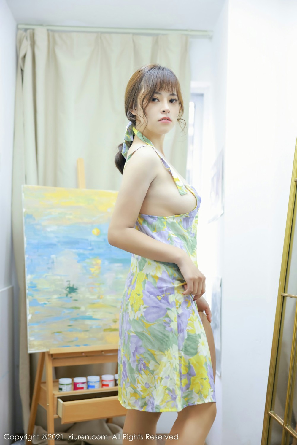 [XiuRen秀人网] 2021.12.27 No.4387 奈沐子 画家系列第1张