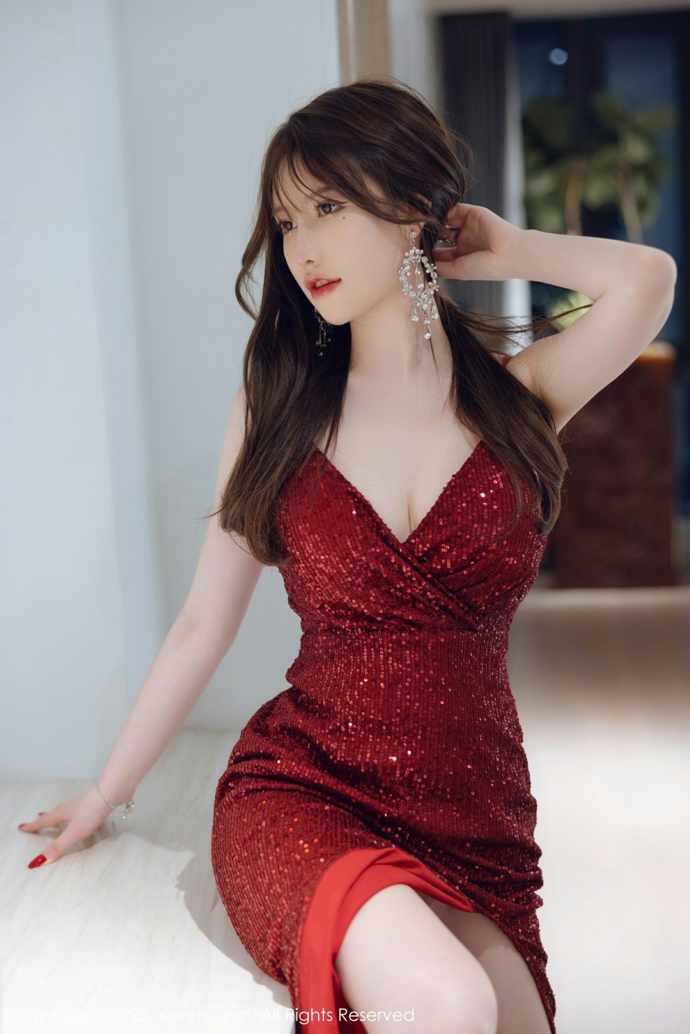 [XiuRen秀人网] 2022.01.06 No.4429 美桃酱 红色长裙第9张