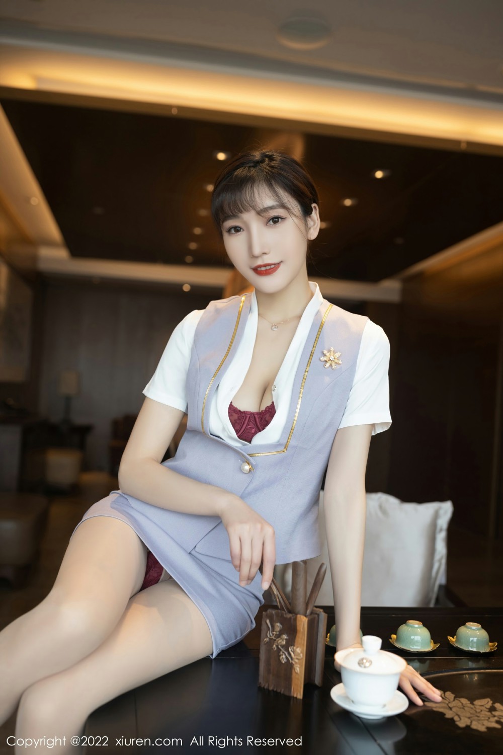 [XiuRen秀人网] 2022.03.09 No.4694 陆萱萱 性感茶艺师第2张