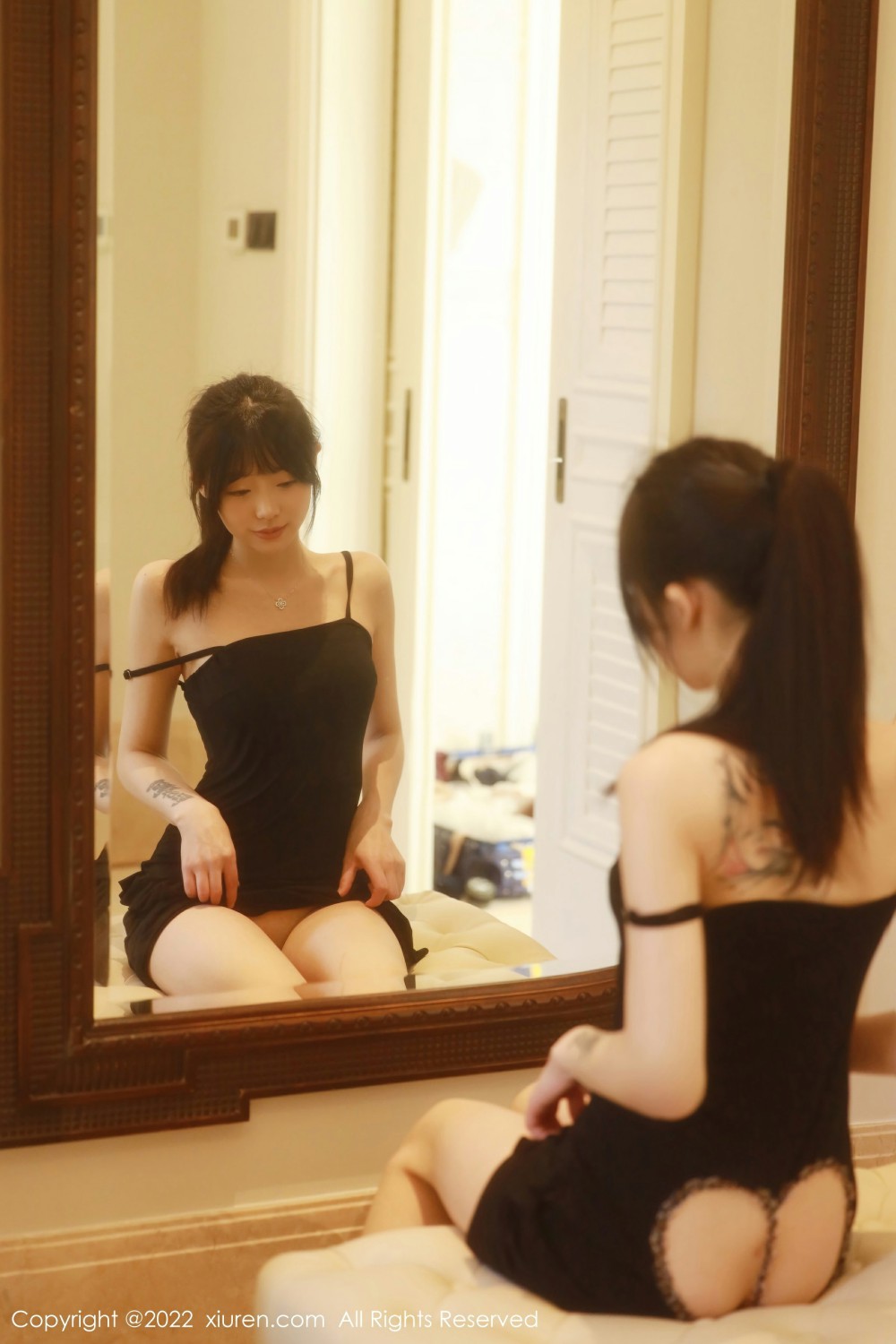 [XiuRen秀人网] 2022.03.22 No.4752 佘贝拉bella 黑色连衣裙第1张