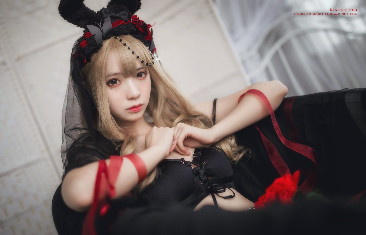 网荭Coser@疯猫ss 黑色玫瑰 在现浏览第3张