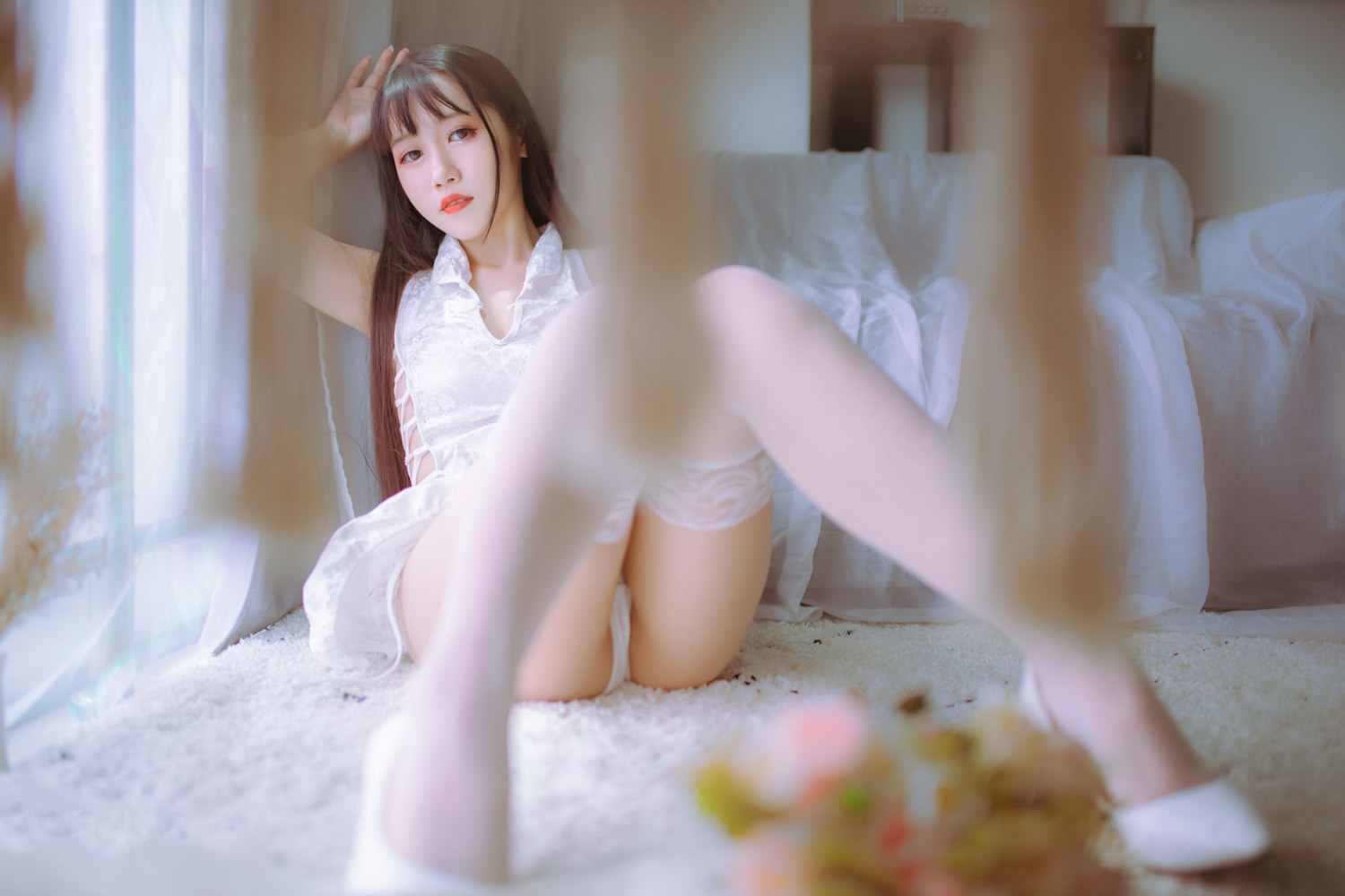 微博人气Coser@抖娘-利世 抖娘×不呆猫 黑白旗袍双子 在现浏览第4张